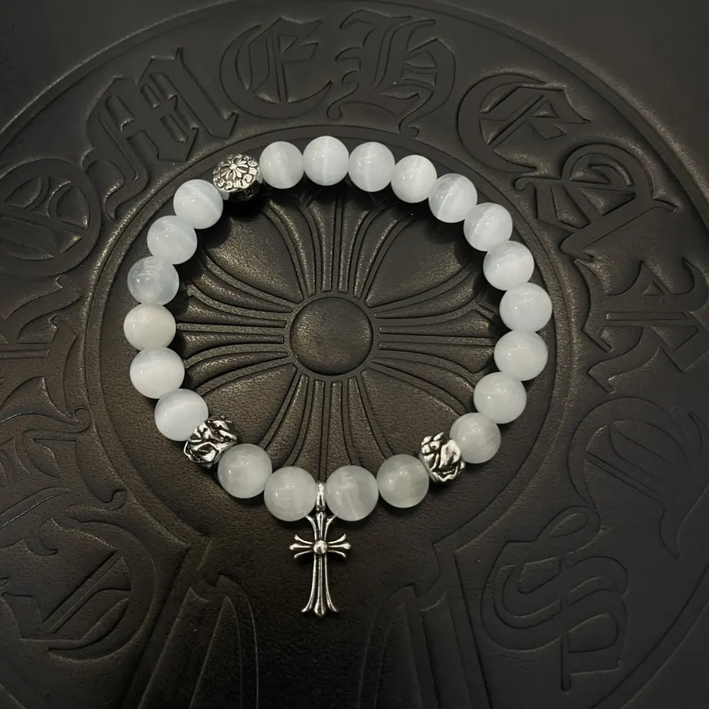 Chrome Hearts classic retro multi-element white cat’s eye bracelet