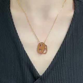 Hermès leather pig nose necklace
