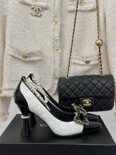 Chanel Double C Colorblock Bowknot Mary Jane Shoes