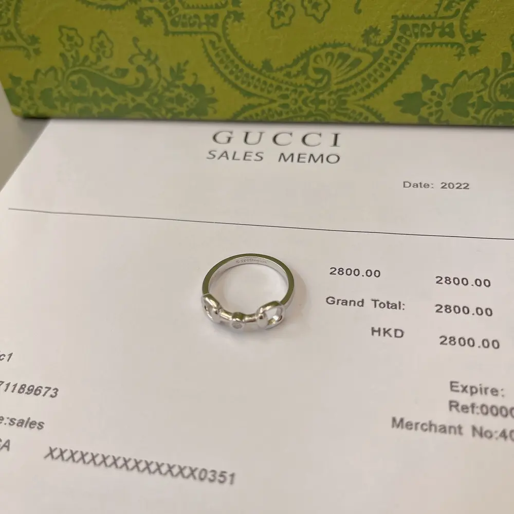 GUCCI 18K gold horsebit diamond ring half horsebit opening size 6-11