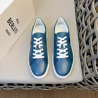 Berluti Playtime Scritto pattern leather men’s sneakers | The fabric