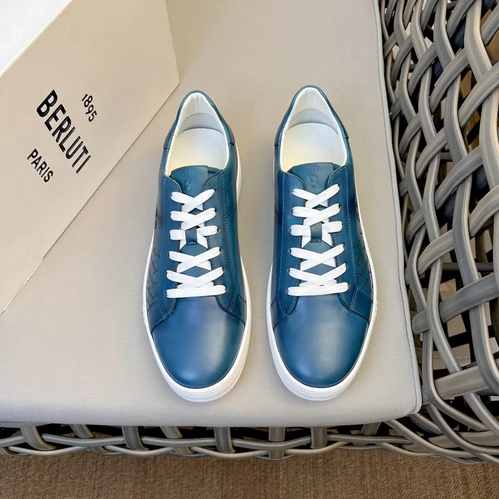 Berluti Playtime Scritto pattern leather men’s sneakers | The fabric