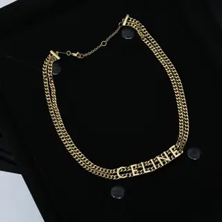 Celine Arc de Triomphe double-layer letter necklace