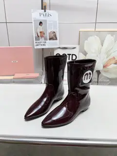 Miu Miu Mui Miu 24ss autumn and winter pointed toe Chelsea boots