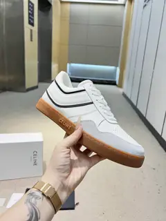 Celine low-top cowhide leather lace-up sneakers