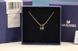 Swarovski Rose Gold Square Diamond Lucky Beads Couple Necklace