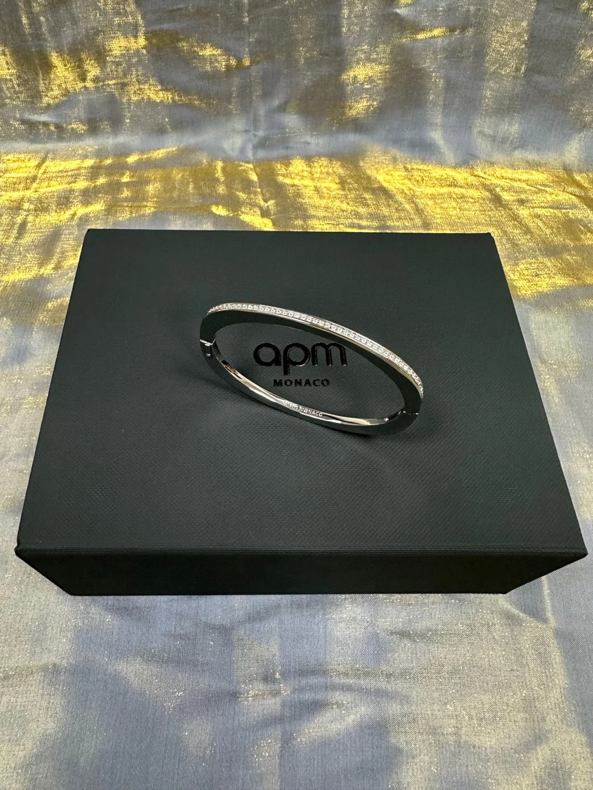 Apm monaco new product thickened pavé silver bracelet for women and girls fashionable