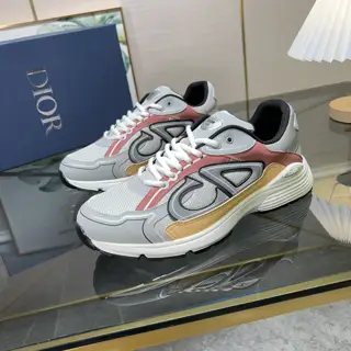 Dior B30 low-top sneakers Crafted from grey mesh and white tech fabric