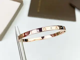 Bvlgari diamond bracelet with letters Signature letter logo with interval diamonds