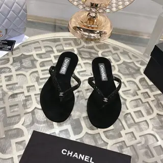 Chanel rhinestone flip flops Shoes