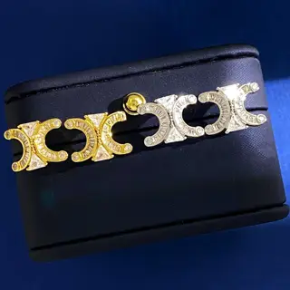 Celine zircon full diamond arc triumphal arch earrings