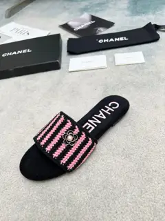 Chanel patterned color matching wool slippers size 35-42