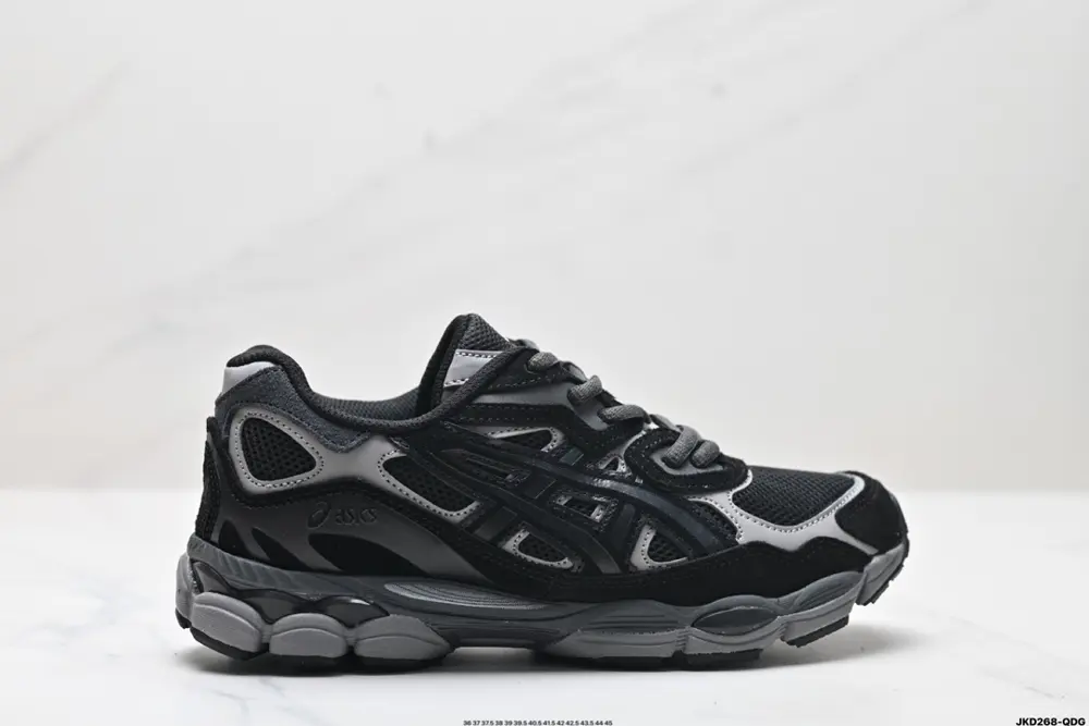 ASICS GEL-NYC 2055 breathable mesh upper with some synthetic leather material. Adopts new 1201A789-020