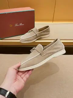 Loro piana moccasins are a classic with a water-repellent suede upper and a rubber sole