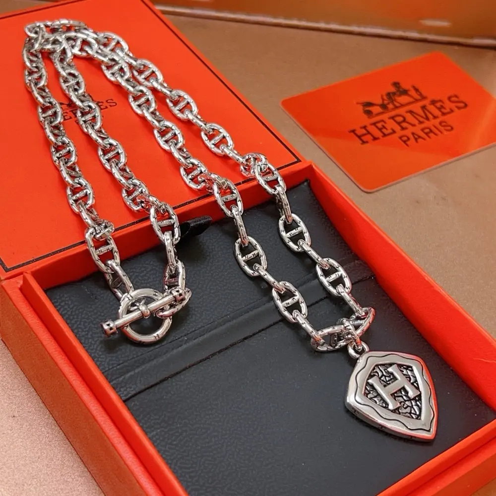 HERMES Necklace Pig Nose Necklace Series Jewelry Imported Customization. High-end Chain