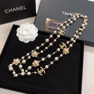 Chanel sweater chain necklace