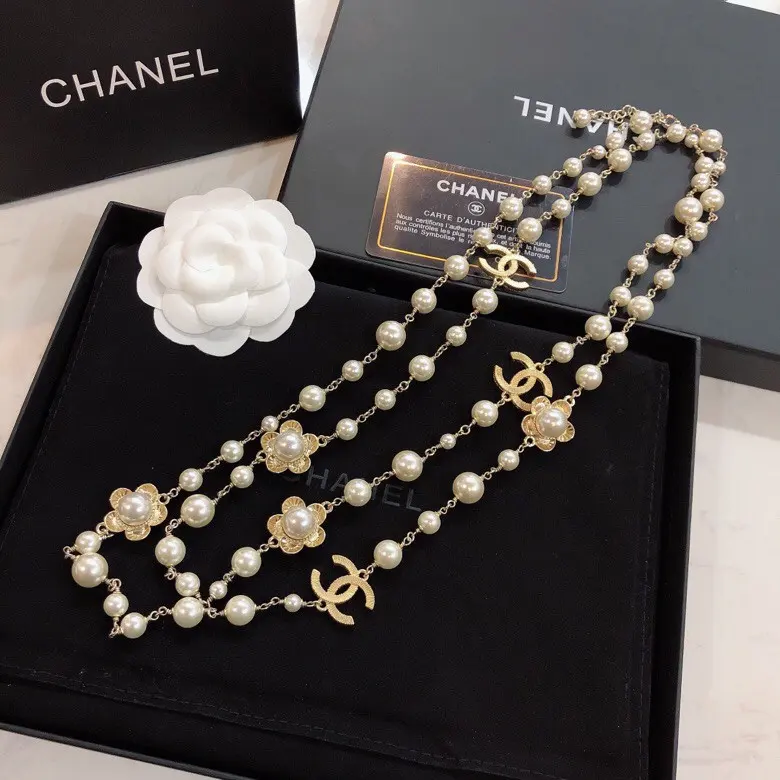 Chanel sweater chain necklace