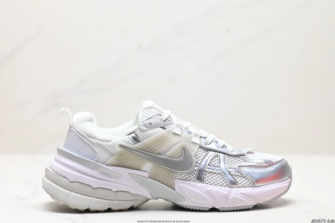 Nike V2K RUN running shoes retro style mesh breathable sports shoes gray and silver tight FD0736-104