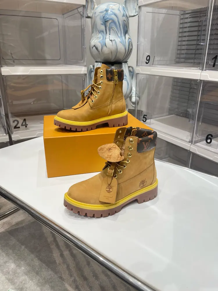 Louis Vuitton Timberland x LV co-branded leather yellow boots