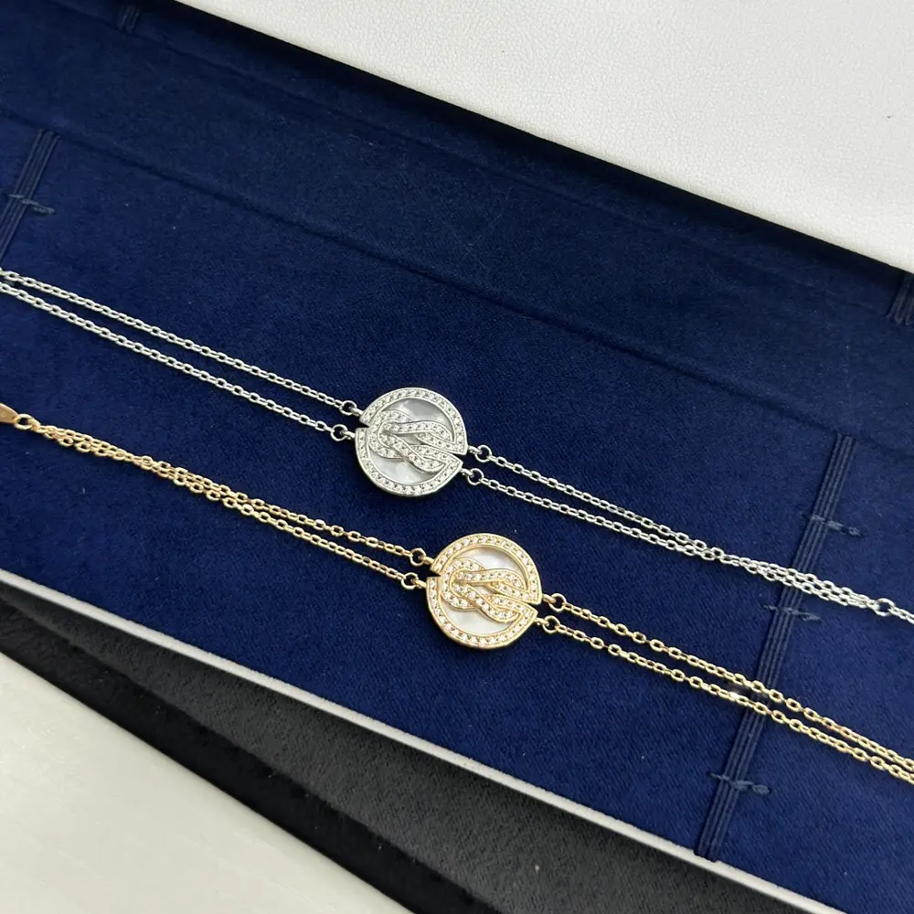 FRED Infinity Series White Mother-of-Pearl Double-Layer Bracelet