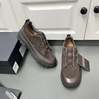 ZEGNA suede Triple StitchTM Monte luxury casual shoes Latest catwalk models official