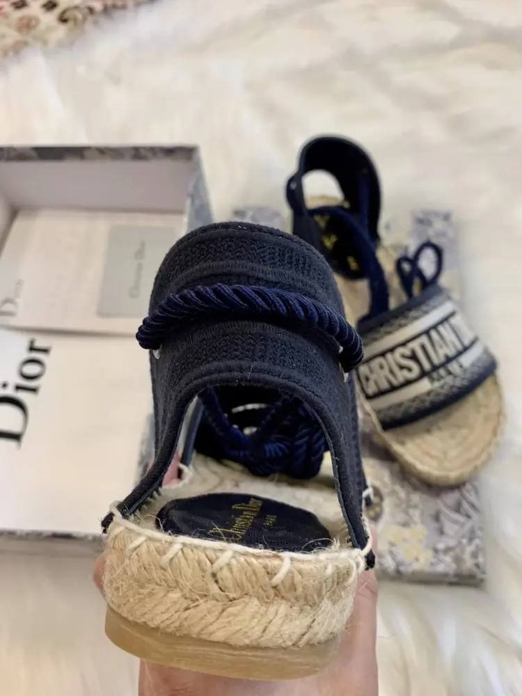 Dior pattern jacquard embroidered fisherman shoes