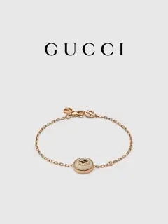 GUCCI Interlocking series 18K gold diamond bracelet