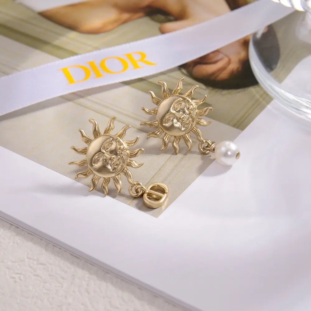 Dior new style Dior new earrings loved by top brands Metal texture counterattack version of