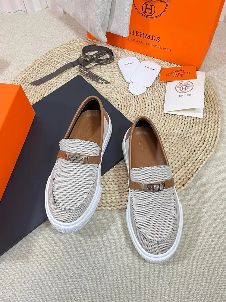 Hermès Kelly buckle casual loafer slip-on shoes