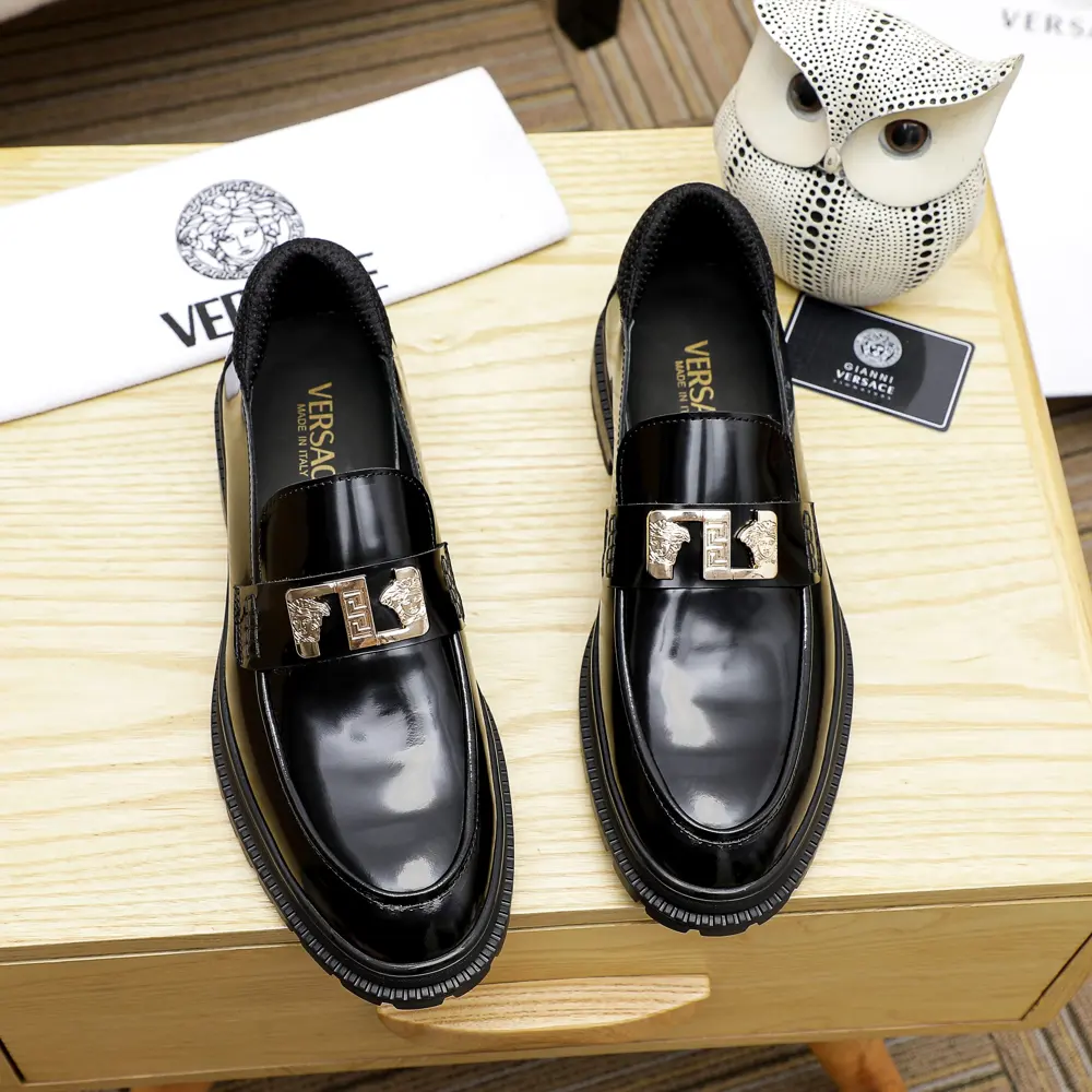 Versace loafers imported first-layer cowhide. Water-dyed leather lining