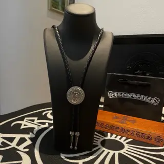 Chrome Hearts cross leather cord necklace