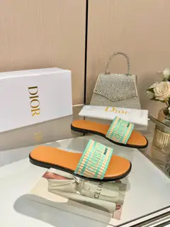 Dior new embroidered slippers