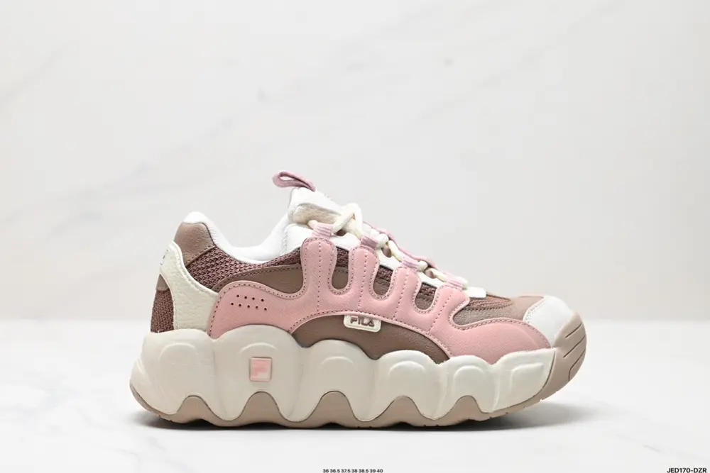 Etudes x FILA fabric synthetic leather TPU round toe lace-up thick sole shock-absorbing and F12W342113FBU
