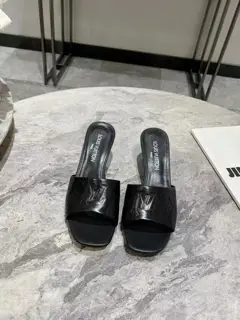 Louis Vuitton Spring and Summer Denim Kitten Heel Slippers