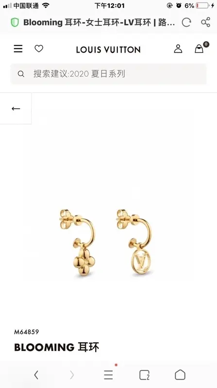 Louis Vuitton letter earrings