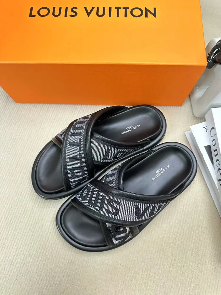 Louis Vuitton embossed slippers are now available