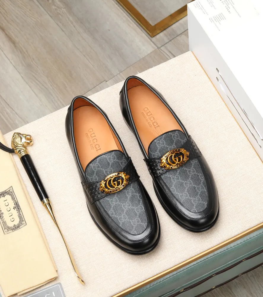 Gucci formal leather shoes Italy imported cowhide + top imported water-dyed cowhide lining