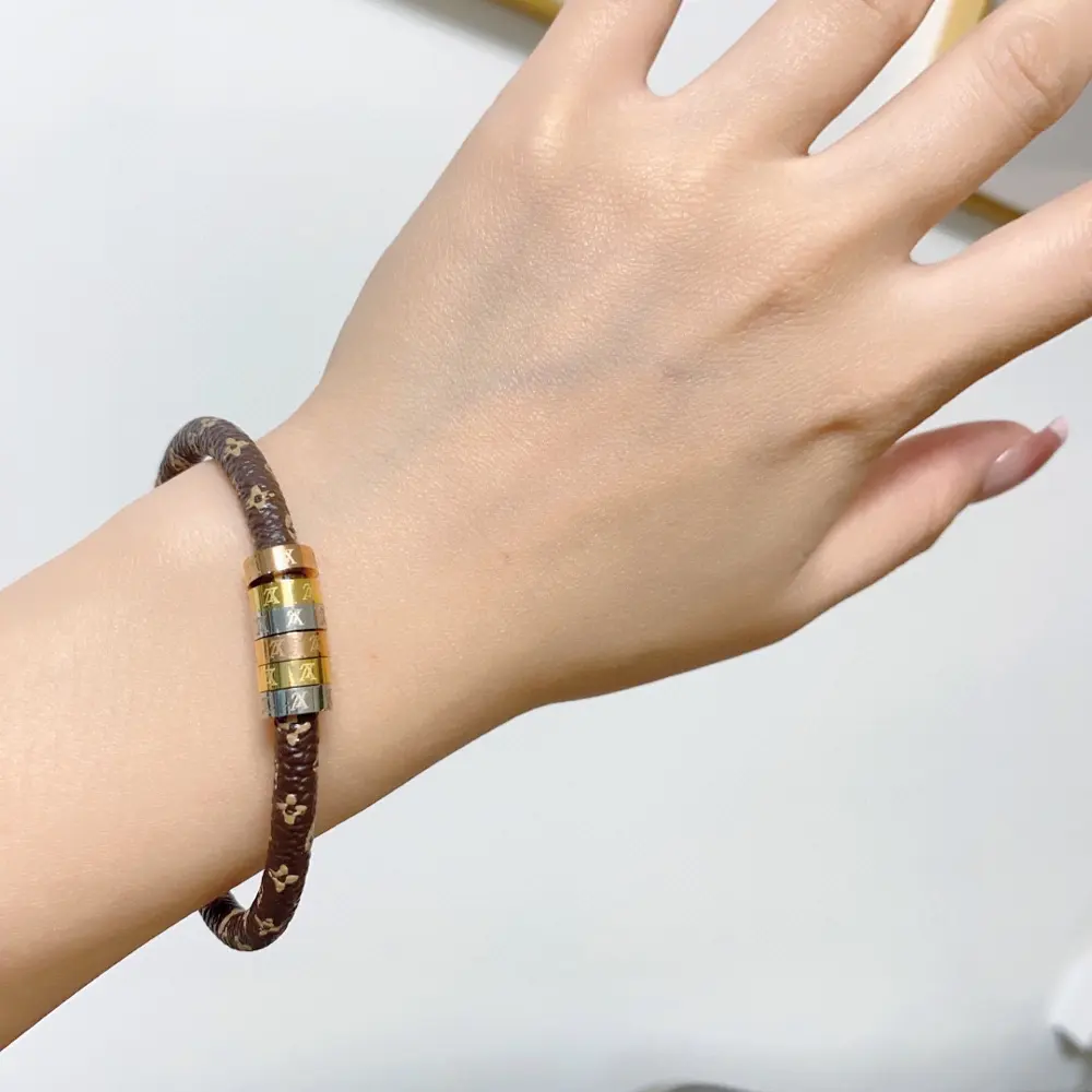 Louis Vuitton leather printed bracelet