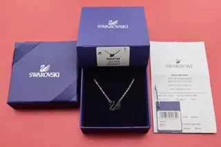 Swarovski rose gold black swan necklace romantic black swan necklace eternal classic