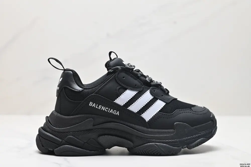 Adidas Originals x Balenciaga Triple S polyester fabric leather shock-absorbing non-slip 710021