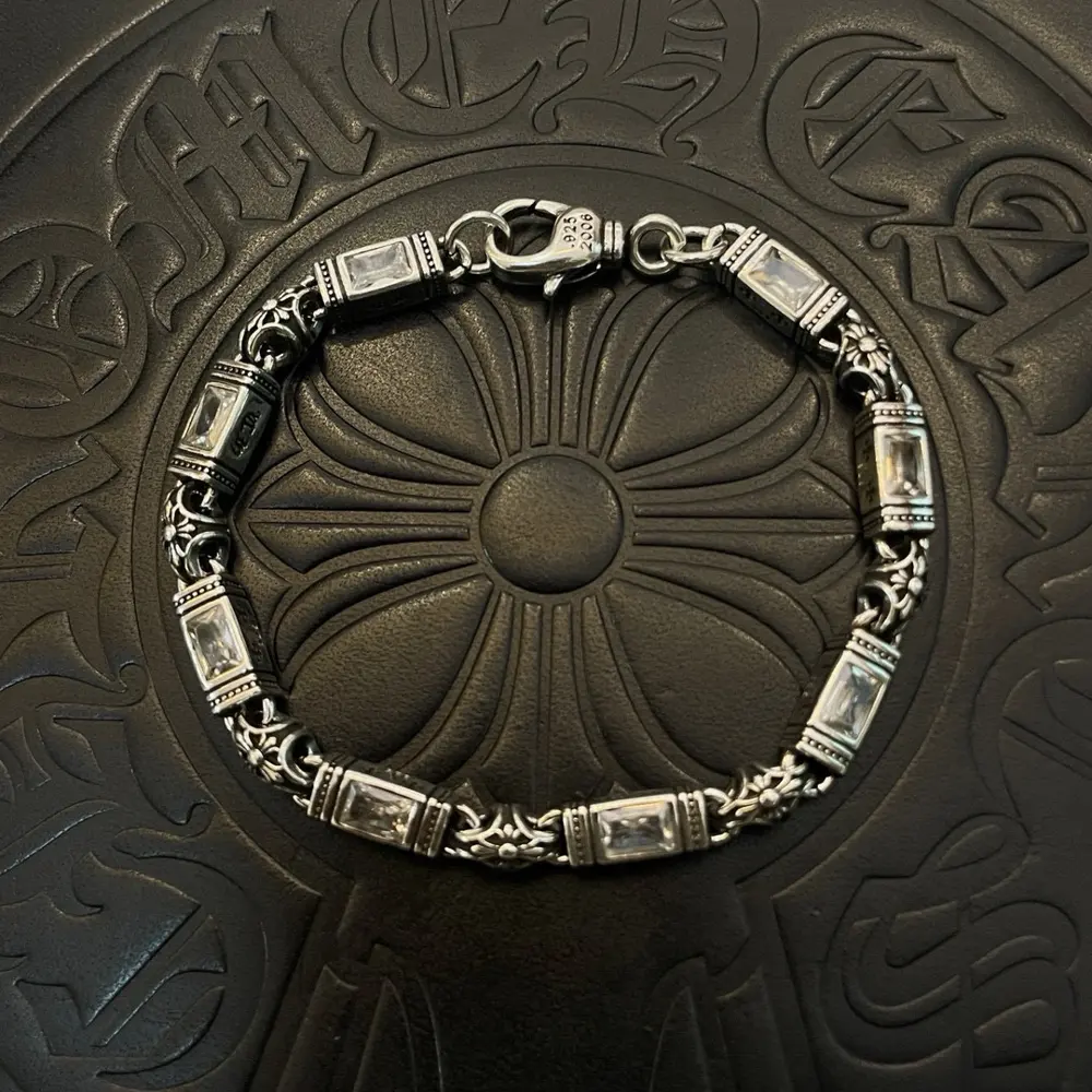 Chrome Hearts multi-element white diamond cross bracelet