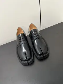 Maison Margiela height-enhancing thick-soled split-toe tabi leather shoes lace-up loafers