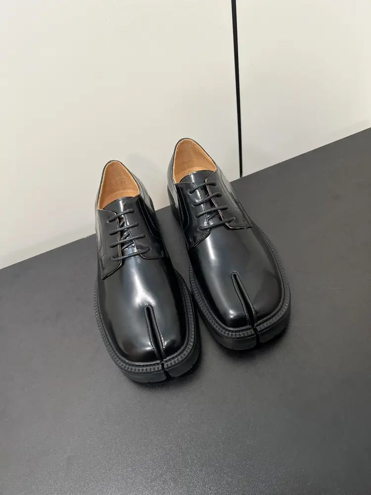 Maison Margiela height-enhancing thick-soled split-toe tabi leather shoes lace-up loafers