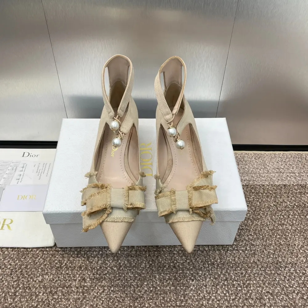 J’ADIOR tassel webbing women’s shoes Dior 2024 spring and summer catwalk new foot ring