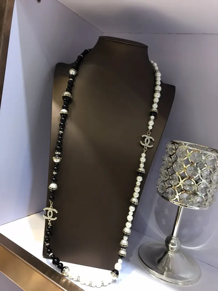 Chanel sweater chain long chain Necklace