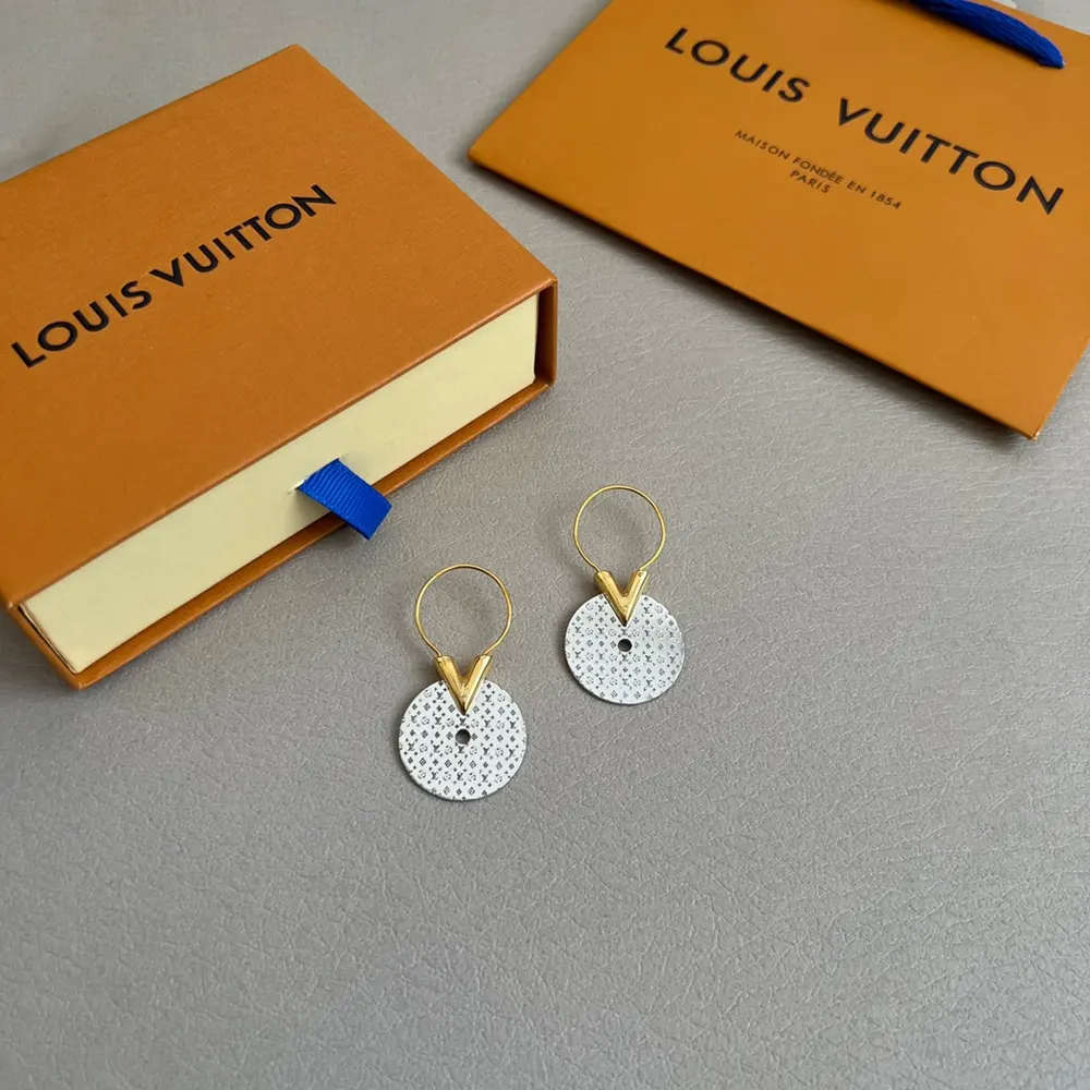 Louis Vuitton V-shaped drop earrings
