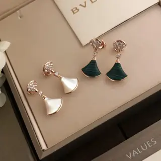 Bvlgari Diva series malachite green dress earrings