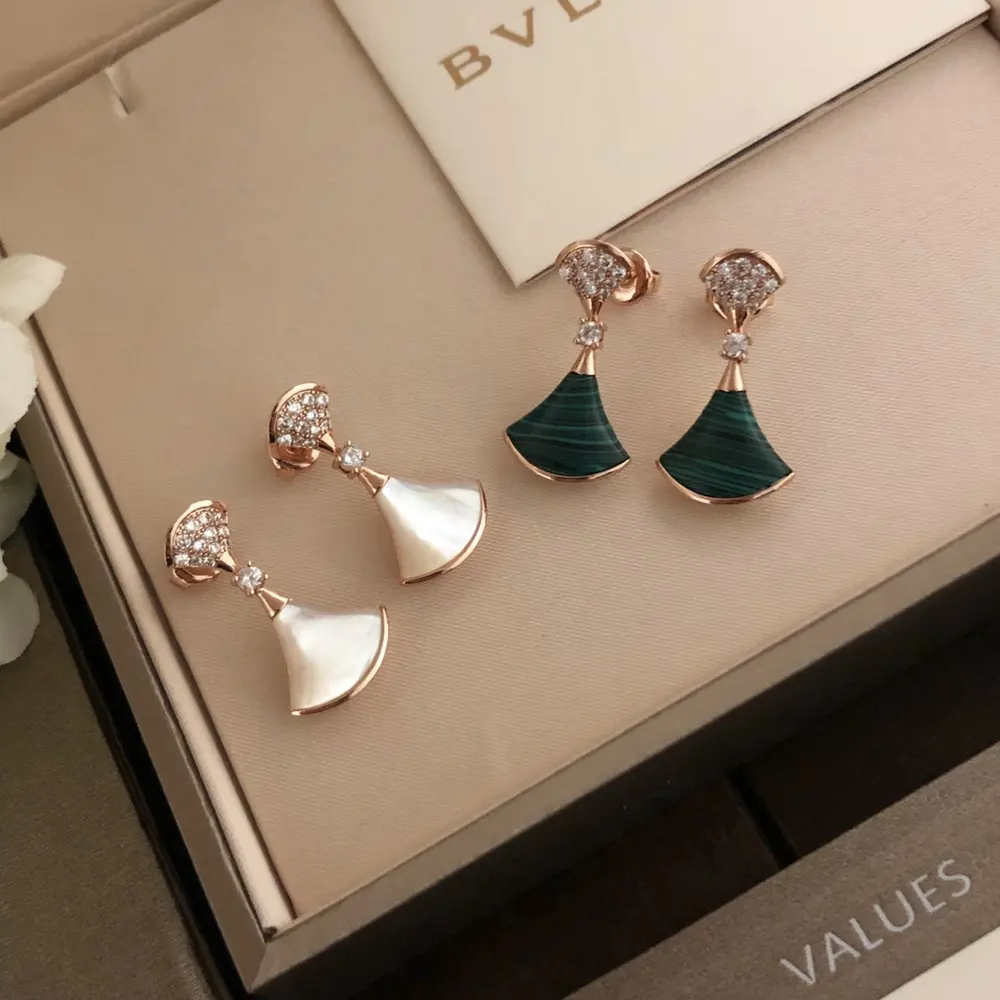 Bvlgari Diva series malachite green dress earrings