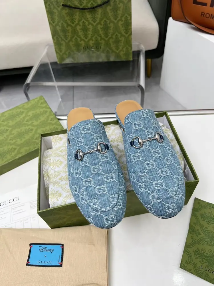Gucci Mule Slippers Imported washed denim