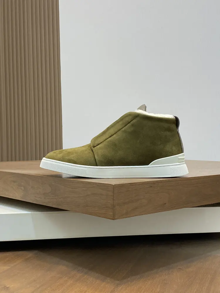 ZEGNA mid-top wool-lined sports sneakers